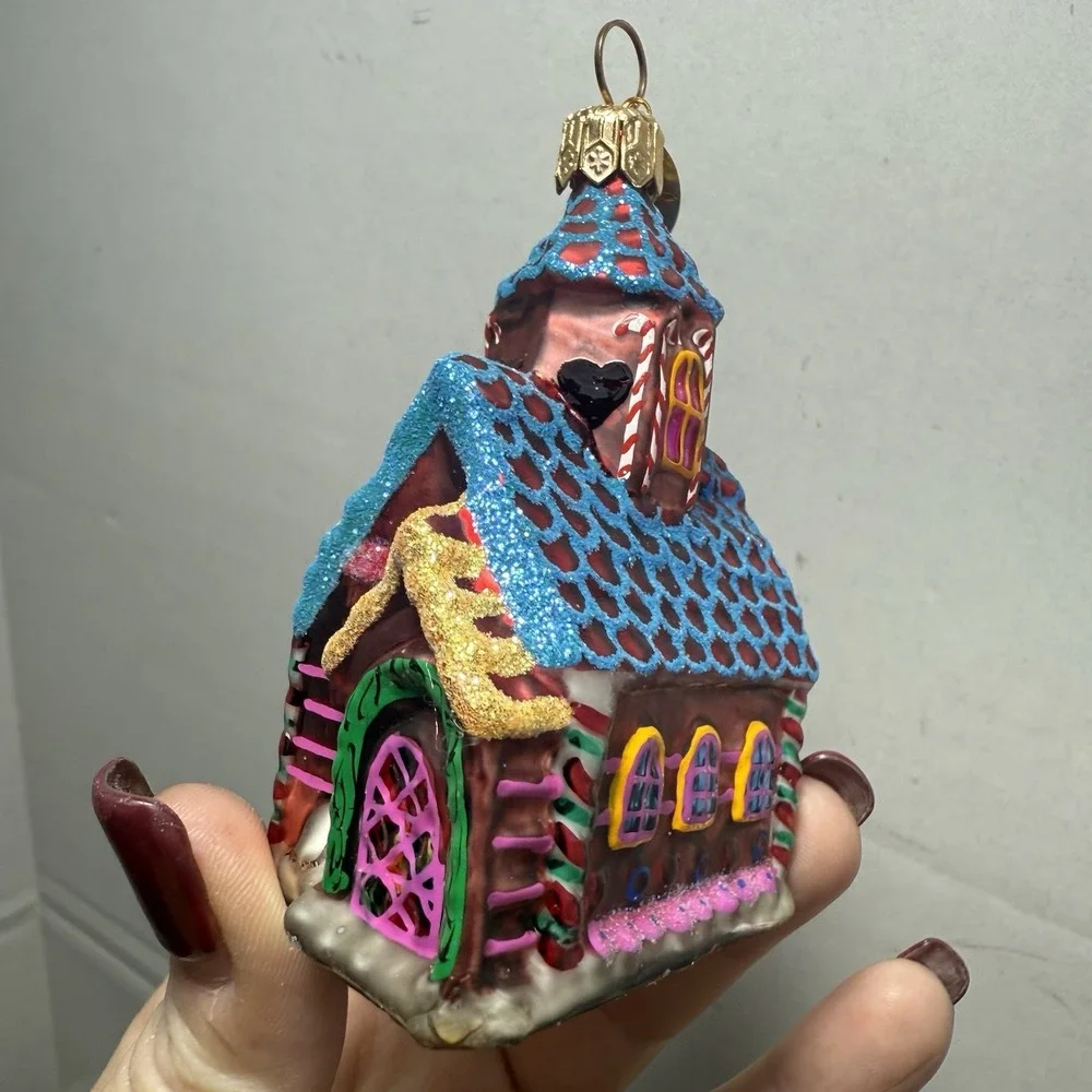 1999 Christopher Radko Candyland Corner Building Ornament Mercury Glass‎